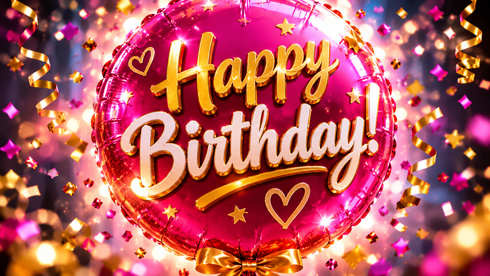 Riesiger pinker Happy Birthday Luftballon